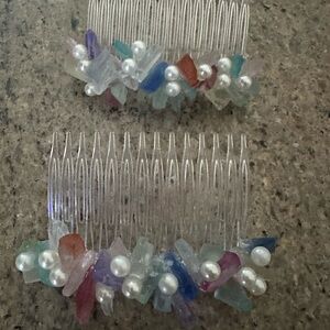Colorful Sea Glass Hair Combs